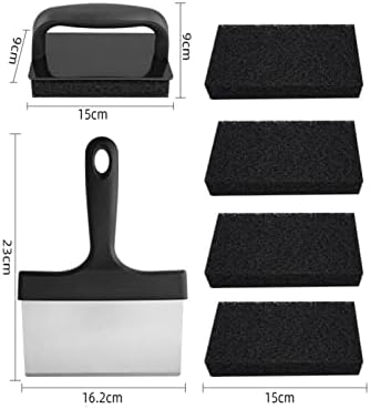 ELGADO Barbecue Oven Barbecue Wire Cleaning Brush BBQ Cleaning Tools teppanyaki scouring pad Nylon Cloth Set - Image 4