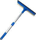 Professional 2-in-1 Window Squeegee with Telescopic Stainless Steel Handle (13.3"-18.9") | Sponge & Scraper for Glass, Shower, Car & High Surfaces by Makelifeeasier