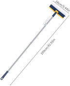 Generic Grout Scrub Brush with 42"" Long Handle Double-Sided Floor Scrub Brush V-Shape Grout Cleaner with Squeegee 180° Rotating for Tile Floors, Baseboards, Wall, Navy - Image 2