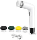 Electric Spin Scrubber Cordless Cleaning Brush, USB Rechargeable Power Scrubber for Bathroom, Kitchen, Tile, Grout, Sink & Shower Cleaning, 4 Replaceable Brush Heads, Portable Handheld Cleaning Tool by Unknown