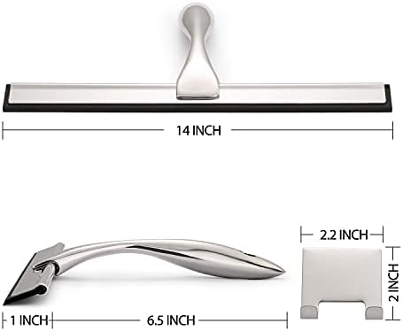 Hiware All-Purpose Shower Squeegee for Shower Doors, Bathroom, Window and Car Glass - Stainless Steel, 14 Inches - Image 2