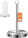 Paper Towel Holder Countertop, Stainless Steel, Weighted Non-Slip Base, Fits Standard and Jumbo Rolls, Freestanding Paper Towel Stand for Kitchen Bathroom Decor, Silver by Awarmhome