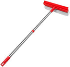 Window Squeegee with 18.5"-28.5" Retractable Handle, 2-in-1 Squeegee for Window Cleaning Tool for Cars, Trucks, Glass Doors, Shower, Outdoor Windows – Window Cleaner (Red) by Unknown