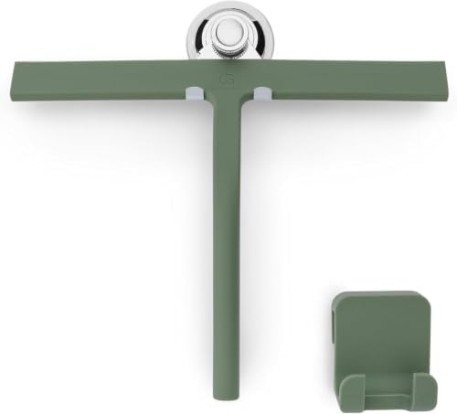 GÜTEWERK Silicone Shower Squeegee with 3-in-1 No-Drill Mount, Green, 11'' by G%C3%9CTEWERK