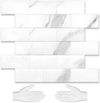 STICKGOO 10-Sheet Subway Tile Peel and Stick Backsplash, Calacatta by STICKGOO