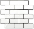 STICKGOO Peel and Stick Backsplash on Subway Tile, Polished White by STICKGOO