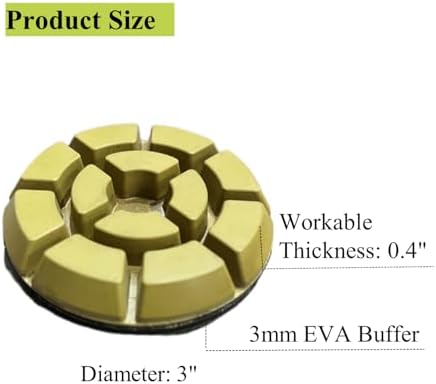 Diamond Floor Polishing Pads, 3 Inch Resin Bond Hook and Loop Polishing Pucks for Concrete, Terrazzo, Marble, Granite, Grit 800, 9PCS - Image 6
