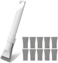 Crevice Cleaning Brush with 10 Replacement Scouring Pads, Deep Detail Scrubbing Tool for Window Track, Sliding Door Rail, Tile Grout, Shower by CleanHomeHappyLife