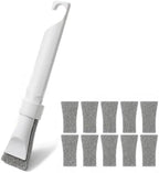Crevice Cleaning Brush with 10 Replacement Scouring Pads, Deep Detail Scrubbing Tool for Window Track, Sliding Door Rail, Tile Grout, Shower by CleanHomeHappyLife