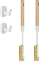 Cleaning Brush, Diveotree Hard Bristle Brush for Deep Cleaning Grout, Sink, Cup, Teapot, Bottle, Blender, Multi-Purpose Brush wih Long Handle for Kitchen (White-2Pack) by Unknown