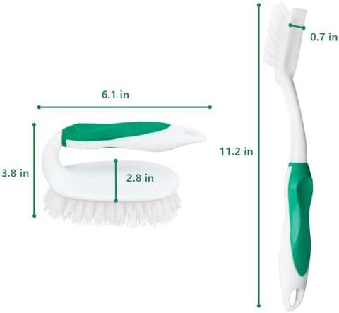 Scrub Brush Set, 4 Pack Deep Cleaning Brush Kit, Green - Image 6