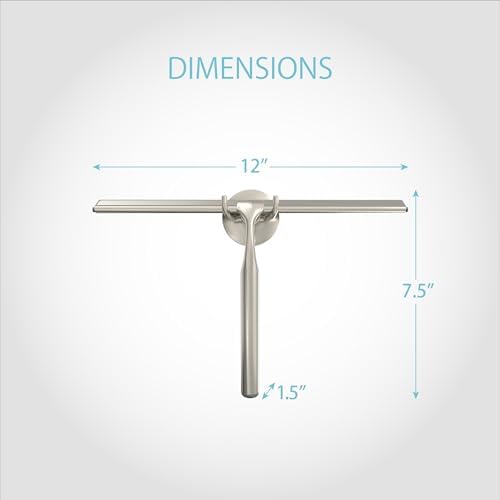 Better Living Deluxe XL Shower Squeegee, 12” Blade, Brushed Nickel - Image 3