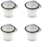 Amazon Basics Washable Replacement Filters for 2-in-1 Corded Stick Vacuum Cleaner ONLY (not for Other Models), 4-Pack, White by AmazonBasics
