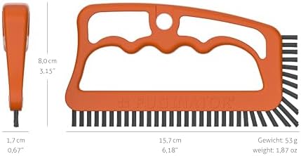 FUGINATOR® Grout Brush Orange/Gray - Ergonomic Heavy Duty Cleaning Brush for Bathroom, Shower & Kitchen - Deep Detail Scrubber for Wall & Floor Tiles, Crevices & Tight Spaces - Made in Germany - Image 4
