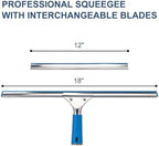 18” Professional Squeegee for Window Cleaning with 12” Replacement Blades - Image 3