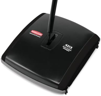 Rubbermaid Commercial Products Executive Series 7.5" Dual-Action Bristle Mechanical Sweeper, Cordless, Black, Collects Dust, Dirt, and Debris from Hard Floors and Carpet - Image 3