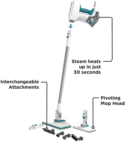BLACK+DECKER Steam Mop, Floor and Handheld Steamer, Multi-Purpose Steam Cleaner with 6 Attachments, Corded (BHSM15FX08) - Image 3