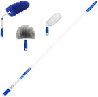 Unger Connect and Clean Dusting Kit with 4' Steel Pole, Features Microfiber Duster, Cobweb and Corner Duster and Wide Blind Duster, High-Access Dusting and Cleaning of Blinds, Windowsils, Cabinets by Unger