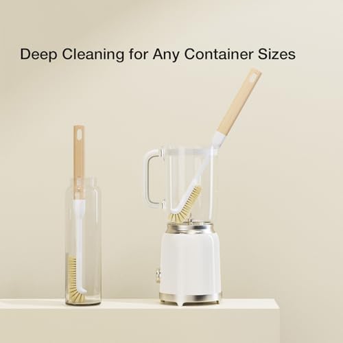 Cleaning Brush, Diveotree Hard Bristle Brush for Deep Cleaning Grout, Sink, Cup, Teapot, Bottle, Blender, Multi-Purpose Brush wih Long Handle for Kitchen (White-2Pack) - Image 5