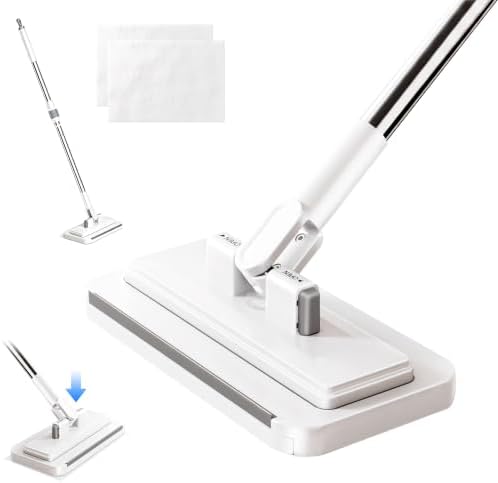53.2 in Handle, 360° Swivel Floor Mop with 2 Reusable Cloths by Eosraffa