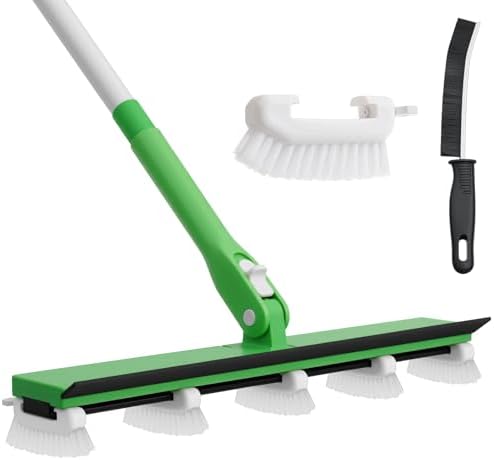 Grout Cleaner Brush with 66'' Long Handle Stiff Bristle Multi-Line Cleaner Adjustable Heads Grout Scrub Crevice Cleaning Brush for Tile Floor, Shower, Bathroom, Kitchen, Wall by ZAVRSKI