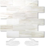 STICKGOO 10-Sheet Peel and Stick Backsplash on Subway Tile, Eurasia Biege by STICKGOO