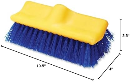 Rubbermaid Commercial Products Synthetic-Fill Wash Brush Head for Broom 10-Inch Blue Indoor/Outdoor Scrub Brush for Cleaning Bathroom/Bathtub/Shower/Garage/Patio/Tile Floors - Image 2