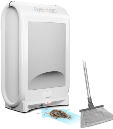 EyeVac Pro Touchless Vacuum Automatic Dustpan - Ultra Fast & Powerful - Great for Sweeping Salon Pet Hair Food Dirt Kitchen, Corded Canister Vacuum, Bagless, Automatic Sensors, 1400 Watt (White) by EYE-VAC