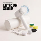 Electric Spin Scrubber - Cordless IPX7 Waterproof Shower Scrubber with 2 Speed Settings and 6 Replaceable Heads，Electric Cleaning Brush for Bathroom，Kitchen and Windows - Image 2