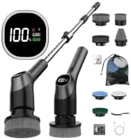 WKY-Electric Spin Scrubber - 10-in-1 Cordless Shower Scrubber & Cleaning Brush with Extendable Handle, 42 in-lbs Ultra High Torque, 2 Speeds, IPX7, LED Display, Smart AI Chip, for Bathroom, Kitchen by WKY