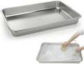 LANMU Stainless Steel Oven Rack Cleaning Tray, Large Capacity Soaking Tray for Grill Grates, Roasting Pans, Cooling Racks, Air Fryer Parts and More, Reusable & Leak-proof Oven Shelf Cleaning Tool by LANMU