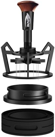 IKAPE 58MM WDT Tool, Espresso Stirrer Distribution Tool, Adjustable Needle Height, Coffee Stirrer with Dosing Funnel & Stand by IKAPE