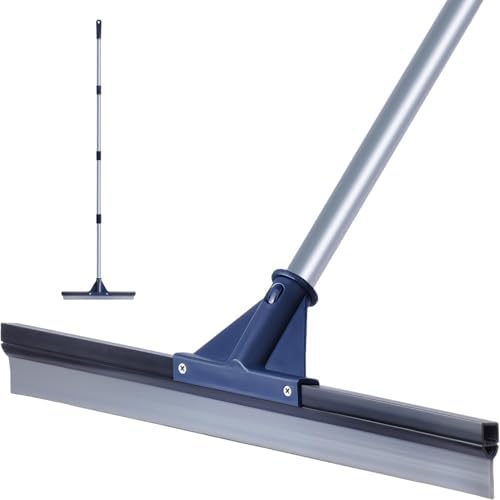 Floor Squeegee for Concrete Floor, 17.5" Heavy Duty Squeegee Broom for Floor, Commercial Scrubber Mop with Extendable Long Handle, Bathroom Tile Shower Glass Window by TORVA