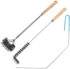 3 pcs Stainless Steel Fryer Cleaning Tools, Including L-Shaped Fryer Cleaning Brush Kitchen Fryer Cleanout Rod Long Handle Deep Fryer Basket Cleaning Brush Kitchen Restaurant Accessories by HONUTIGE%E7%AB%8B%E5%8D%B3%E8%B4%AD%E4%B9%B0