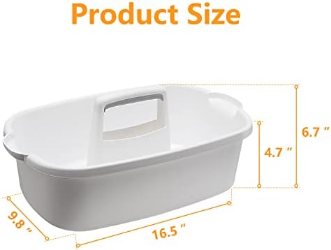 Goderewild 2 Pack Multi-Purpose Plastic Cleaning Caddy with Handle, Shower Caddy Organizer/Storage Basket/Totes Portable for Bathroom Supplies, Cleaning Products, Under Sink Tool. (blue+white) - Image 3