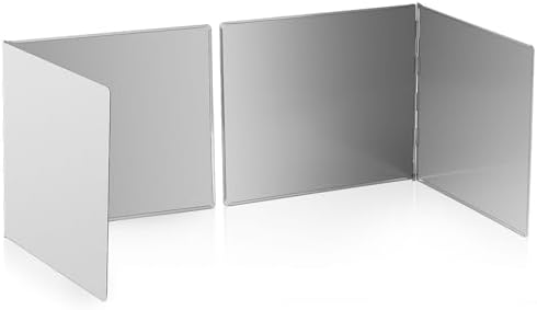 2 Pack 2 Sided Splatter Guard, Yhuitek Anti Splatter Shield Stainless Steel Oil Splatter Guard for Stove Top, Foldable Grease Splatter Screen, 14.5"x12.2"(H) by Home