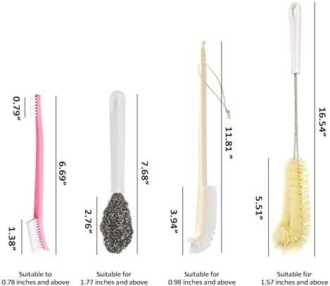 Portable Blender Cleaning Brush Set of 4, Long Handle Bottle Cleaning Brushes with Hanging Holes for Water Bottles, Blender Cups, Lids, Edges and Kitchen Cleanup - Image 7