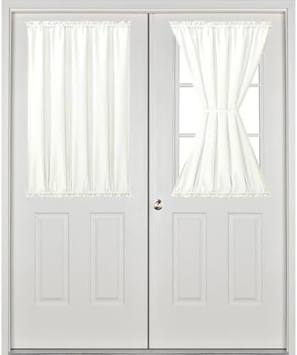 Hiasan French Door Curtains Privacy, Ivory, 52W x 40L, 1 Panel - Image 2