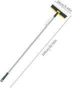 Grout Scrub Brush with 42" Long Handle Double-Sided Floor Scrub Brush V-Shape Grout Cleaner with Squeegee 180° Rotating for Tile Floors, Baseboards, Wall - Image 2
