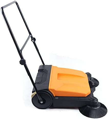 Futchoy Industrial Floor Sweeper 26" 15L Hand-Push Sweeping Sweeper 360° Rotary Sweeper for Indoor Outdoor Orange by Futchoy