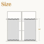 jinchan Linen Tier Curtains with Lined, 26x36, 2 Panels, Natural - Image 2