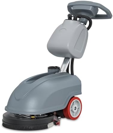 16'' Compact Walk Behind Floor Scrubber Machine by Velwoxk