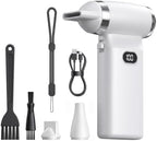 Electric Compressed Air Duster Cordless: 60 MPH High Wind Speed Mini White Air Blower for Electronics Portable Computer Cleaner Hand Keyboard Cleaning Powerful Duster for Car, Fans and Other Sences by Unknown