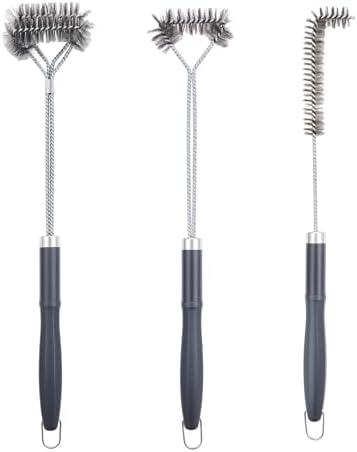 SUNRISE Fryer Brush with Long Handle (Stainless Steel with Plastic Handle, L, Single, and Double Brush) by Unknown