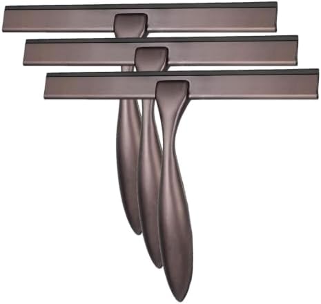 Hiware All-Purpose Shower Squeegee for Shower Doors, Bathroom, Window and Car Glass - Bronze, Stainless Steel, 10 Inches (Pack of 3) by HIWARE