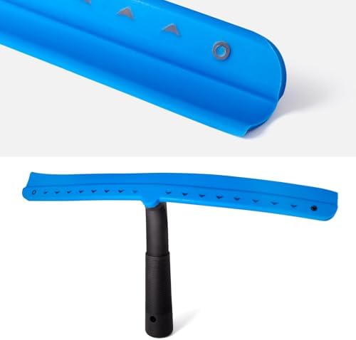 FOSHIO 15 inch Blue Windshield Squeegees, All-Purpose Streak-Free Silicone Squeegee for Window, Bathroom, Glass Shower Doors, Mirror, Car Window - Image 3
