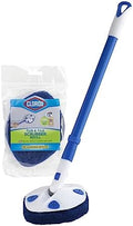 Clorox Extendable Tub & Tile Scrubber with Polyurethane Head – Heavy Duty Bathroom Cleaning Brush with Bonus Refill, Pivoting Head, Replaceable Pad, Works with Clorox Wipes by Clorox