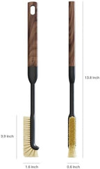 Cleaning Brush, Diveotree Hard Bristle Brush for Deep Cleaning Grout, Sink, Cup, Teapot, Bottle, Blender, Multi-Purpose Brush wih Long Handle for Kitchen (Black-2Pack) - Image 2