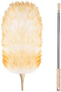 Extendable Cleaning Duster,Extra-Long Telescoping Feather Dusters with Stainless Steel Extension Pole Up to 100" for Cleaning High Ceiling Fan, High Ceilings,Furniture by FeelFunFeather