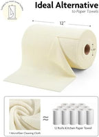 Fantasticlean Microfiber Cleaning Cloth Roll- 75 Sheets, 12" x 12" (Beige) - Image 6